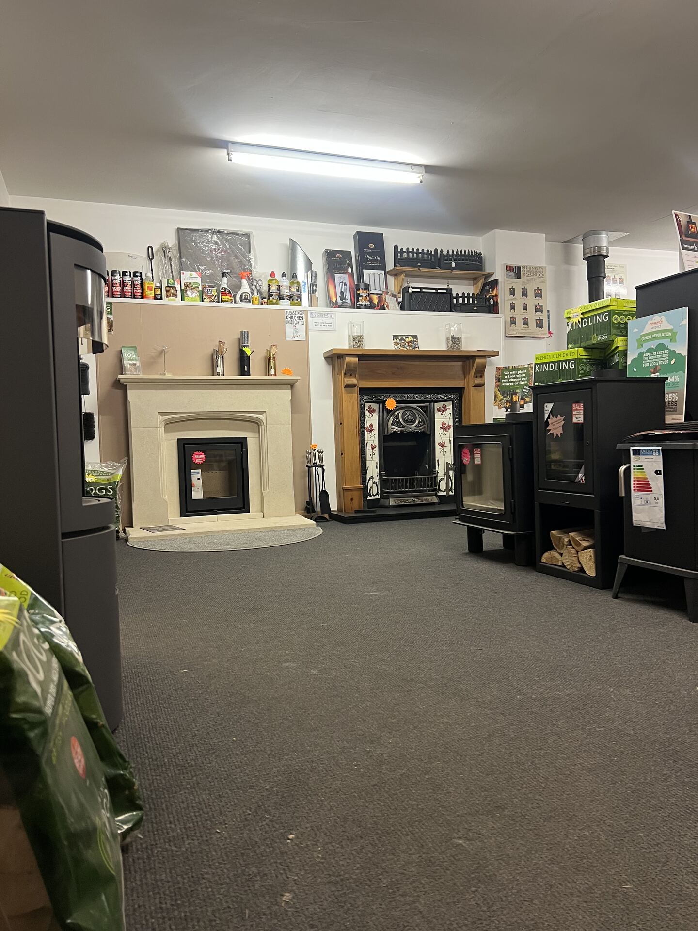 Showroom floor viewed from near the entrance