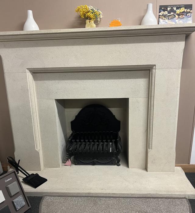 Natural Bath Limestone Fireplace 54”