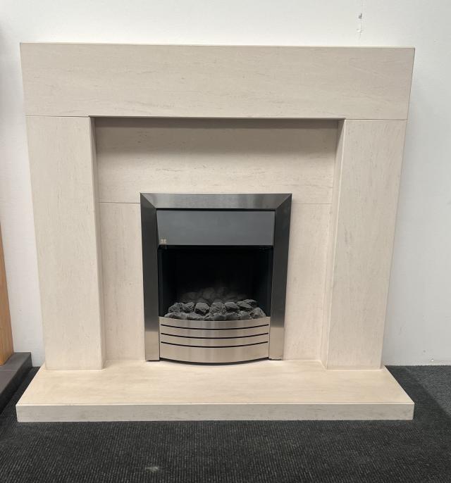 Ancona Veined Portuguese Limestone Fireplace 48”